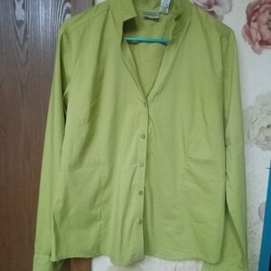 Chico's Lime Green Button-Up Blouse